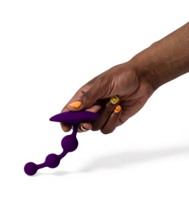 ROMP AMP PURPLE FLEXIBLE SILICONE ANAL BEADS 125 CM PURPLE