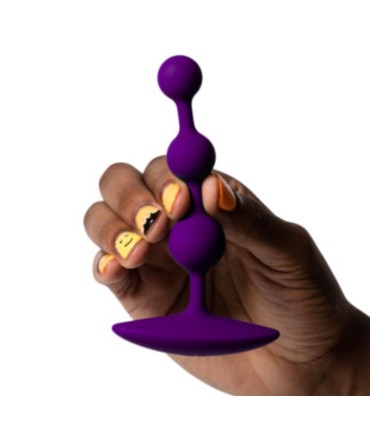 ROMP AMP PURPLE FLEXIBLE SILICONE ANAL BEADS 125 CM PURPLE