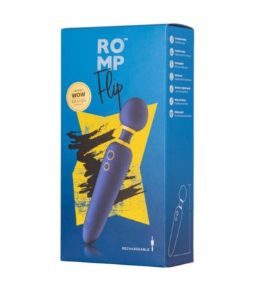ROMP FLIP VIBRATING WAND SILENT 10 MODES BLUE