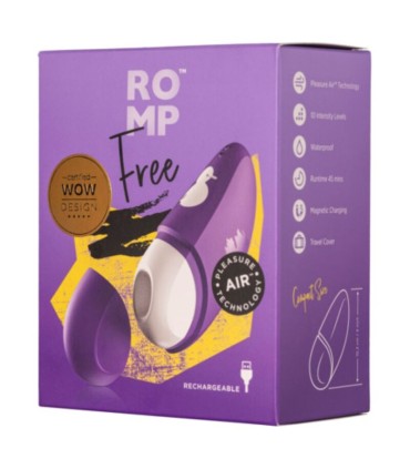 ROMP FREE CLITORAL STIMULATOR WITH LID 10 LEVELS RECHARGEABLE PURPLE