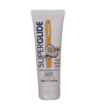 HOT SUPERGLIDE LUBRICANTE COMESTIBLE BASE AGUA COCO 75 ML