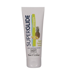 HOT SUPERGLIDE LUBRICANTE COMESTIBLE BASE AGUA PINA 75 ML