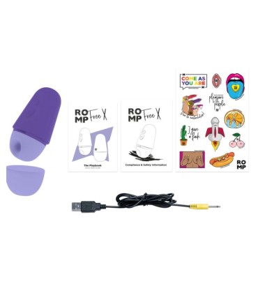 ROMP FREE X CLITORAL STIMULATOR WITH LID 10 LEVELS RECHARGEABLE PURPLE