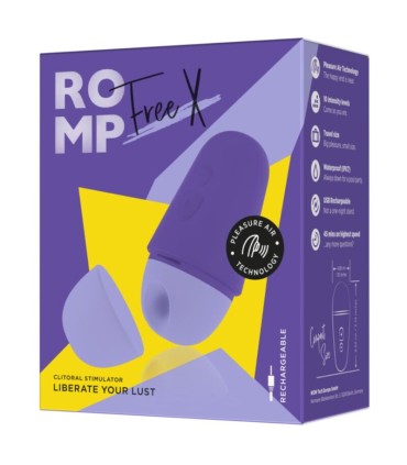 ROMP FREE X CLITORAL STIMULATOR WITH LID 10 LEVELS RECHARGEABLE PURPLE