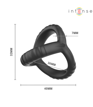 INTENSE JOHN ADJUSTABLE TRIPLE PENIS RING MODEL 4