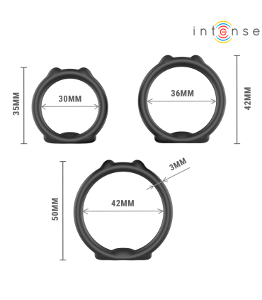 INTENSE PETER SET OF 3 PENIS RINGS MODEL 9