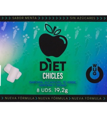 WUG DIET SUGAR FREE FUNCTIONAL MINT GUM BLISTER 8 PCS