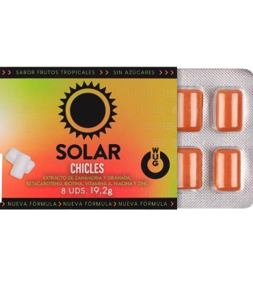 WUG SOLAR FUNCTIONAL VITAMIN ZINC TROPICAL FRUITS FLAVOUR GUM BLISTER 8 PCS