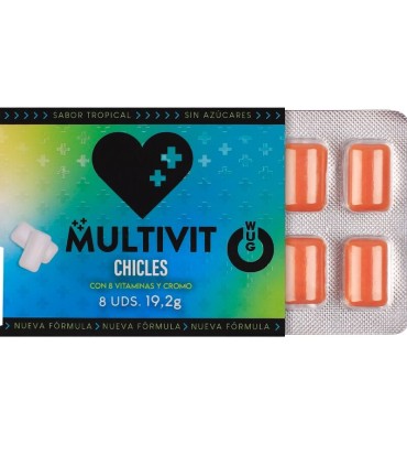 WUG MULTIVIT FUNCTIONAL MULTIVITAMIN TROPICAL FLAVOUR GUM BLISTER 8 PCS