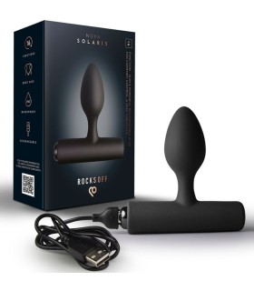 ROCKS OFF NOVA SOLARIS RECHARGEABLE SLIM POWERFUL ANAL PLUG 16 FUNCTION BLACK