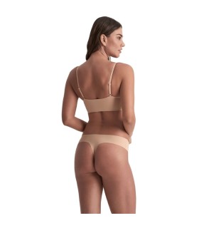 BYE BRA INVISIBLE THONG 2 PACK BEIGE BLACK SIZE S