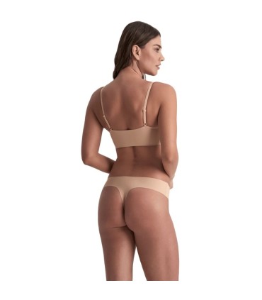 BYE BRA INVISIBLE THONG 2 PACK BEIGE BLACK SIZE S
