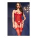 CHILIROSE CR 4893 RED CORSET SET S