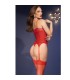CHILIROSE CR 4893 RED CORSET SET S