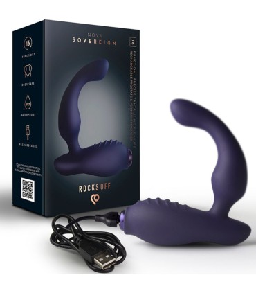 ROCKS OFF NOVA SOVEREIGN RECHARGEABLE PROSTATE PERINEUM MASSAGER 16 FUNCTION BLUE