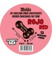 DIABLO PICANTE - CHOCOLATE MOLD WITH 12 SILICONE PENISES FOR HANGING RED