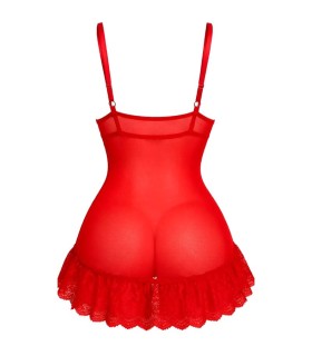 LIVCO CORSETTI FASHION NUIT SET T SHIRT RED PANTY 2028 S M
