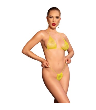 CHILIROSE CR 4898 YELLOW STRASS BIKINI ONE SIZE