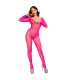CHILIROSE CR 4894 NEON PINK MESH BODYSTOCKING S M