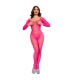 CHILIROSE CR 4894 NEON PINK MESH BODYSTOCKING S M