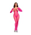CHILIROSE - CR 4894 NEON PINK MESH BODYSTOCKING S/M