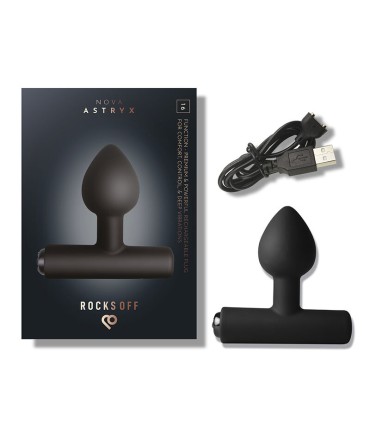 ROCKS OFF NOVA ASTRYX RECHARGEABLE PREMIUM POWERFUL ANAL PLUG 16 FUNCTION BLACK