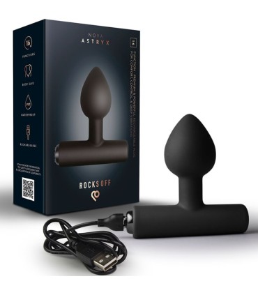 ROCKS OFF NOVA ASTRYX RECHARGEABLE PREMIUM POWERFUL ANAL PLUG 16 FUNCTION BLACK