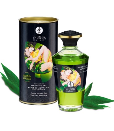 SHUNGA ACEITE MASAJE EFECTO CALOR TE VERDE ORGANICO 100 ML