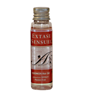EXTASE SENSUAL ACEITE MASAJE EFECTO CALOR CON FEROMONAS FRUTA DE LA PASION VIAJE 35 ML
