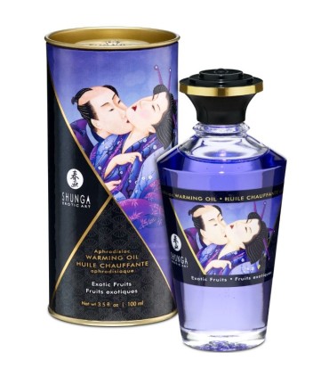 SHUNGA ACEITE MASAJE EFECTO CALOR SABOR FRUTAS EXOTICAS 100 ML