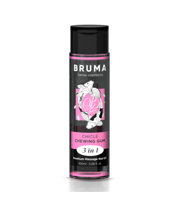 BRUMA ACEITE DE MASAJE PREMIUM EFECTO CALOR SABOR CHICLE 3 EN 1 100 ML