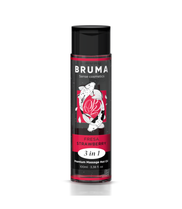 BRUMA ACEITE DE MASAJE PREMIUM EFECTO CALOR SABOR FRESA 3 EN 1 100 ML