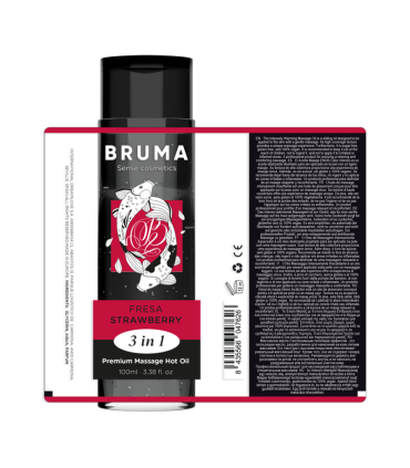 BRUMA ACEITE DE MASAJE PREMIUM EFECTO CALOR SABOR FRESA 3 EN 1 100 ML