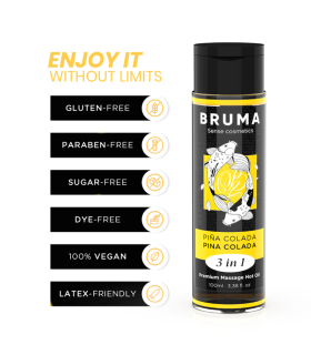 BRUMA ACEITE DE MASAJE PREMIUM EFECTO CALOR SABOR PINA COLADA 3 EN 1 100 ML