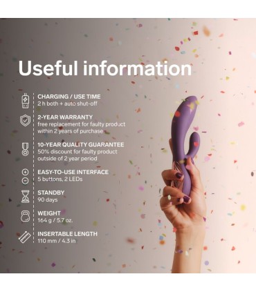 LELO INA THRUST RABBIT THRUSTING VIBRATOR PURPLE