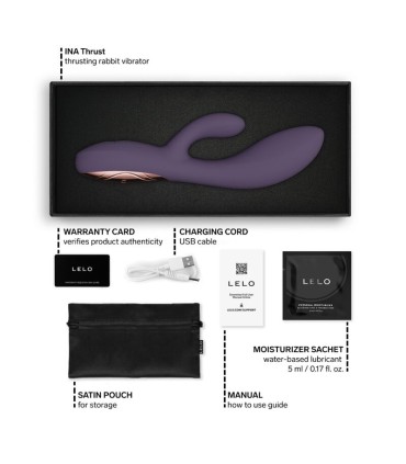 LELO INA THRUST RABBIT THRUSTING VIBRATOR PURPLE