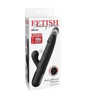FETISH FANTASY SERIES SONIX SILICONE THRUSTER RABBIT VIBRATOR BLACK