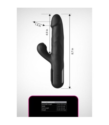 FETISH FANTASY SERIES SONIX SILICONE THRUSTER RABBIT VIBRATOR BLACK