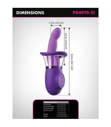 FANTASY FOR HER ULTIMATE PLEASURE PRO PLUS RABBIT VIBRATOR PURPLE 203 CM