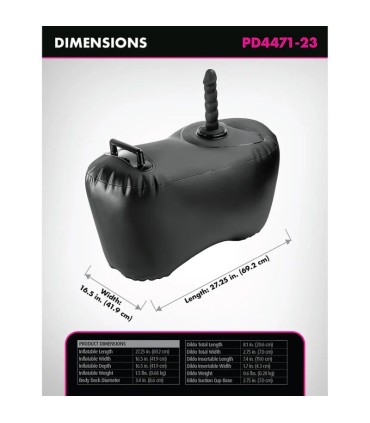 FETISH FANTASY SERIES BODY DOCK INFLATABLE LOVE SEAT WITH DILDO 692 CM BLACK
