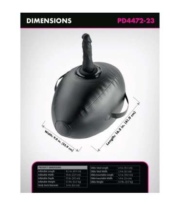 FETISH FANTASY SERIES BODY DOCK INFLATABLE LOVE BALL WITH DILDO BLACK 419 CM