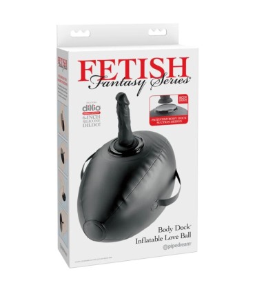 FETISH FANTASY SERIES BODY DOCK INFLATABLE LOVE BALL WITH DILDO BLACK 419 CM