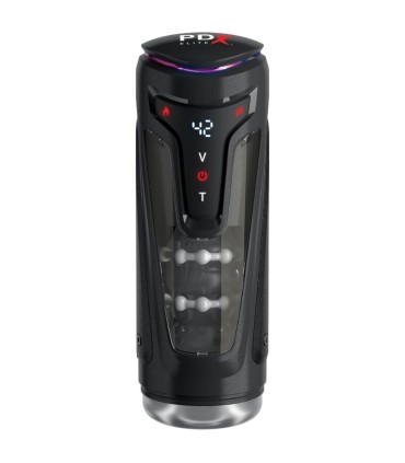 PDX ELITE MOTO BATOR PRO THRUSTING STROKER AUTOMATIC VIBRATING AND WARMING MASTURBATOR 265 CM