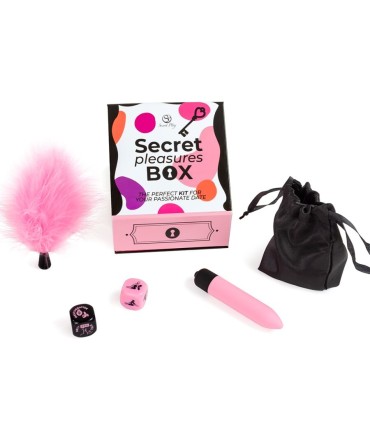 SECRET PLAY CAJA DE PLACERES PARA PAREJAS DADOS BALA VIBRADORA PLUMERO