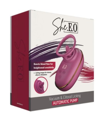 SHEEO AUTOMATIC CLITORAL STIMULATING PUMP WITH LICKING EFFECT PURPLE