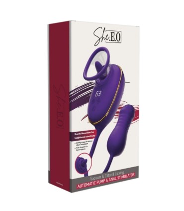 SHEEO CLITORAL SUCTION TOOL WITH LICKING EFFECT AND PURPLE ANAL STIMULATOR