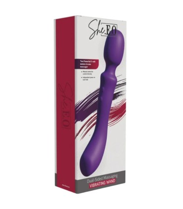 SHEEO DOUBLE ENDED VIBRATING MASSAGER WAND PURPLE