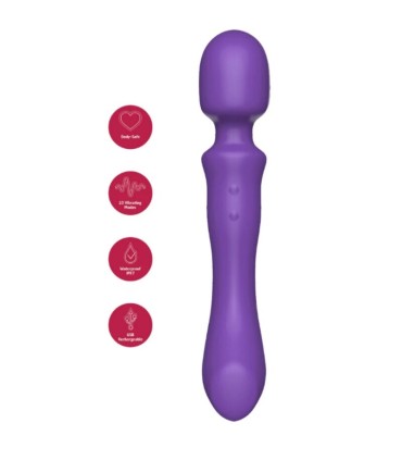 SHEEO DOUBLE ENDED VIBRATING MASSAGER WAND PURPLE