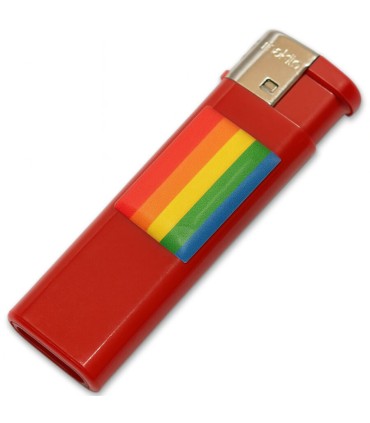 PRIDE MECHERO ROJO CON BANDERA LGBT