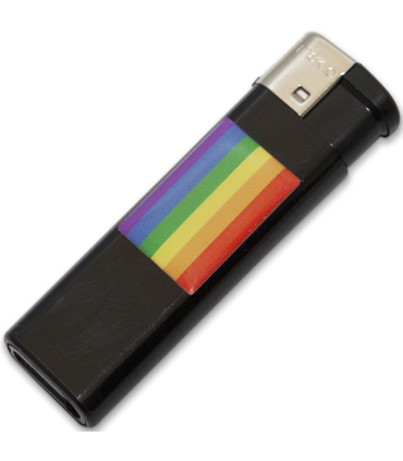 PRIDE MECHERO NEGRO CON BANDERA LGBT